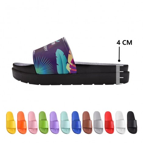 Custom Printed Slippers For Beach, Thick Sole Slippers Wholesale With Logo