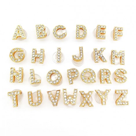 Custom Croc Charms, 26 Letter Gold Garden Shoes Charm Bulk